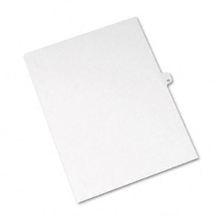 Workstationpro Style Legal Side Tab Divider  Title: 12  Letter  White  25 per Pack TH188592